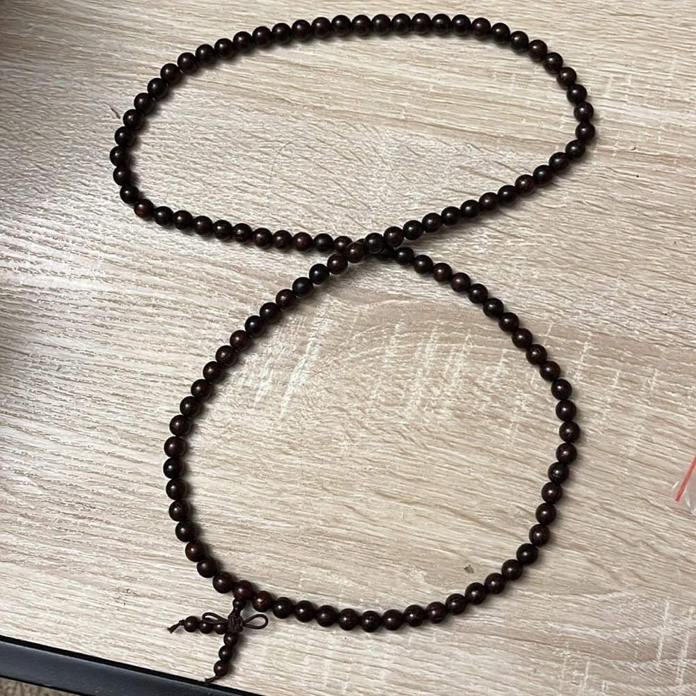 Dark Brown Beaded Necklace - Picture 2 of 4